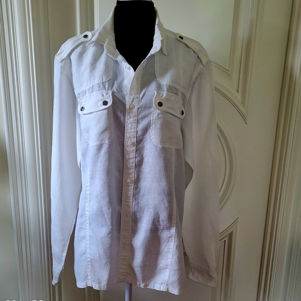 Men's White Button-Up Shirt